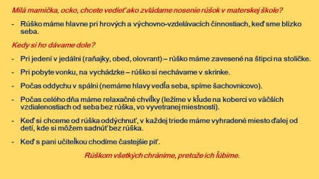 Kedy nosíme rúško v materskej škole?